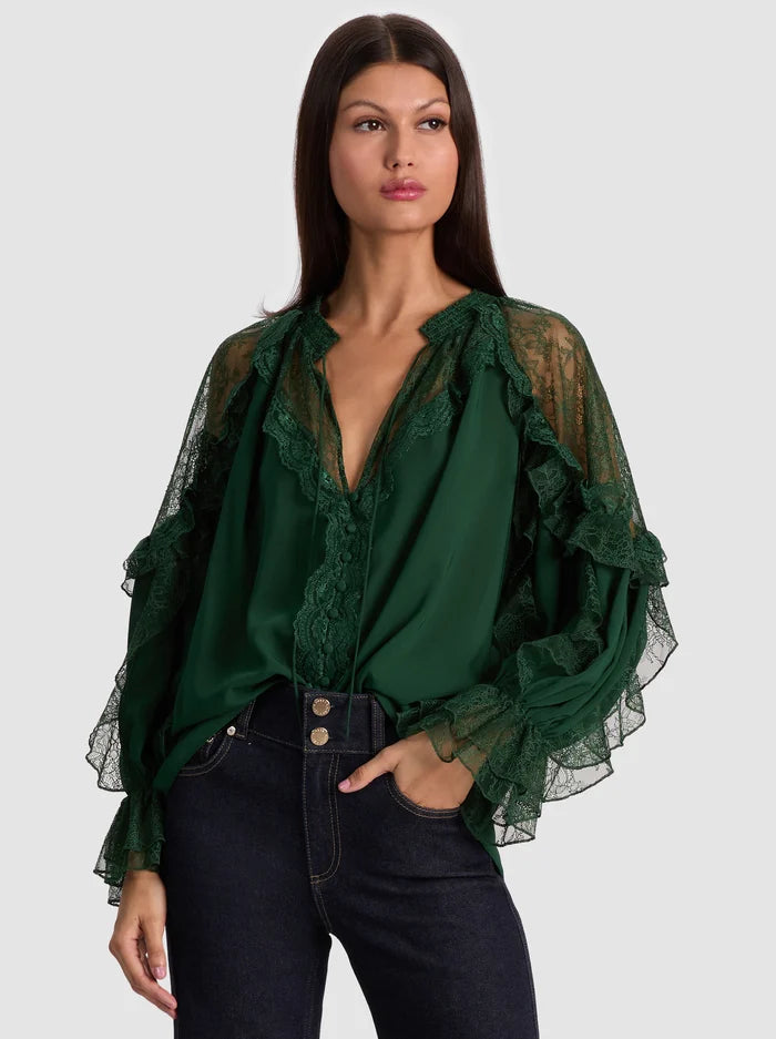 Alice and Olivia Aleena Lace Blouse