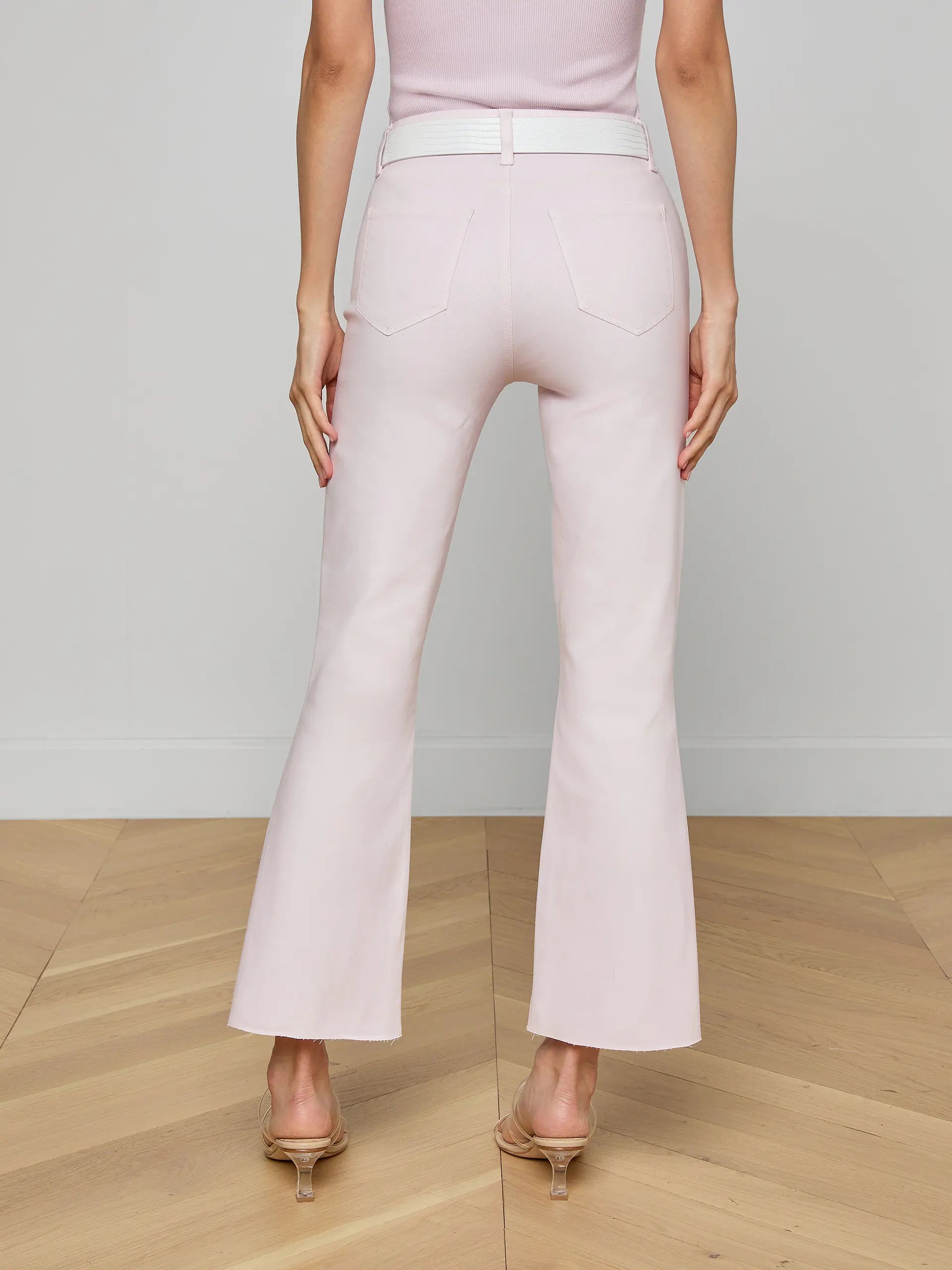 L’ Agence Kendra Coated Cropped Flare Jean