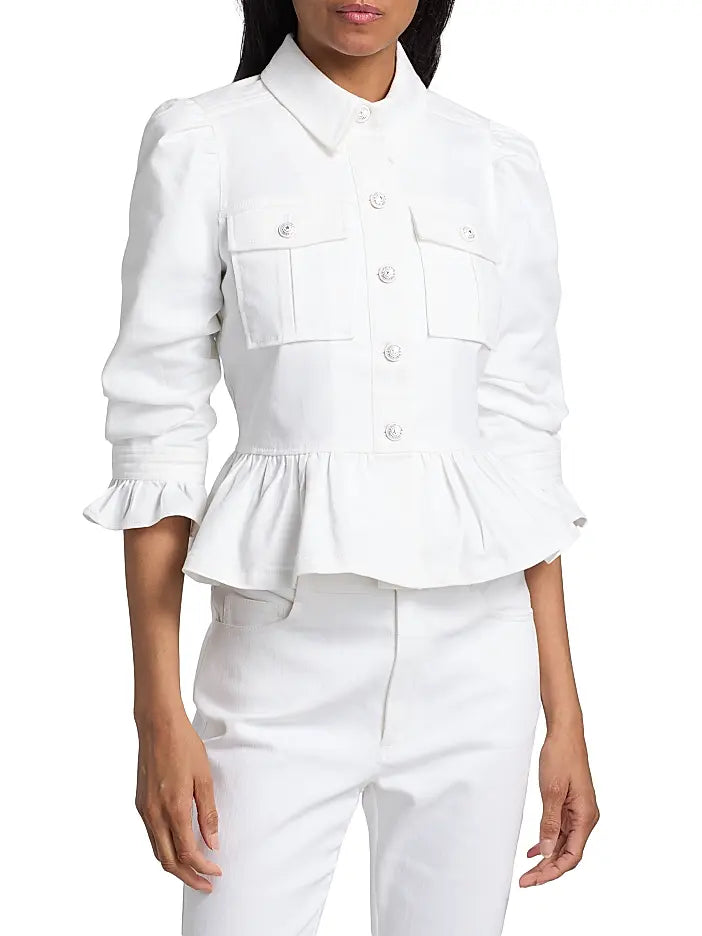 Cinq A Sept Delanie Ruffled Denim Jacket