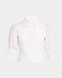 Cinq A Sept Lyric Puff-Sleeve Top