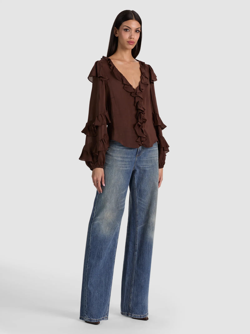 Alice and Olivia Rylee Ruffled Blouse