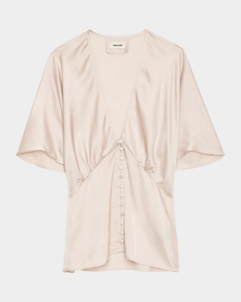 Zadig and Voltaire Thodri Satin Button-Front Blouse