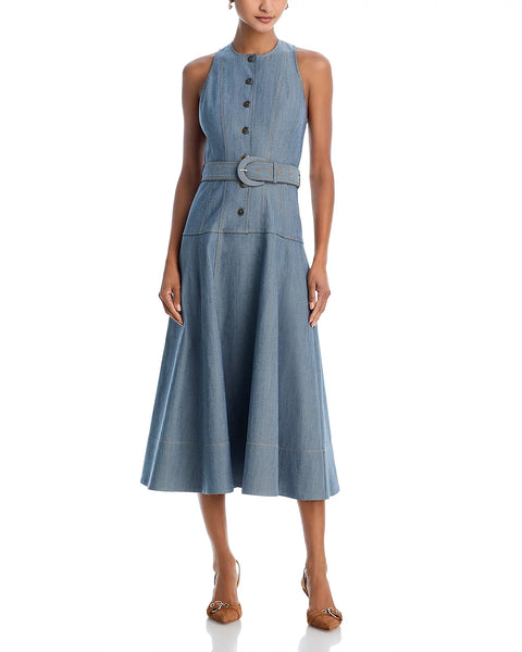 Cinq A Sept Margaret Sleeveless Denim Midi Dress