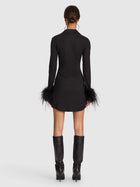 Alice and Olivia Freya Feather Button Down Dress