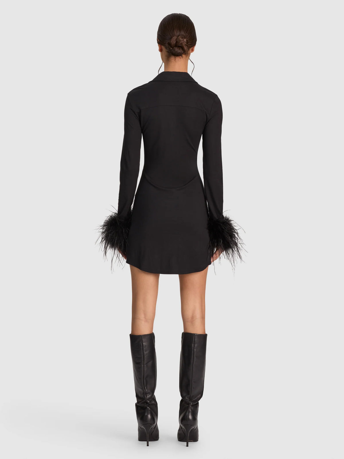 Alice and Olivia Freya Feather Button Down Dress