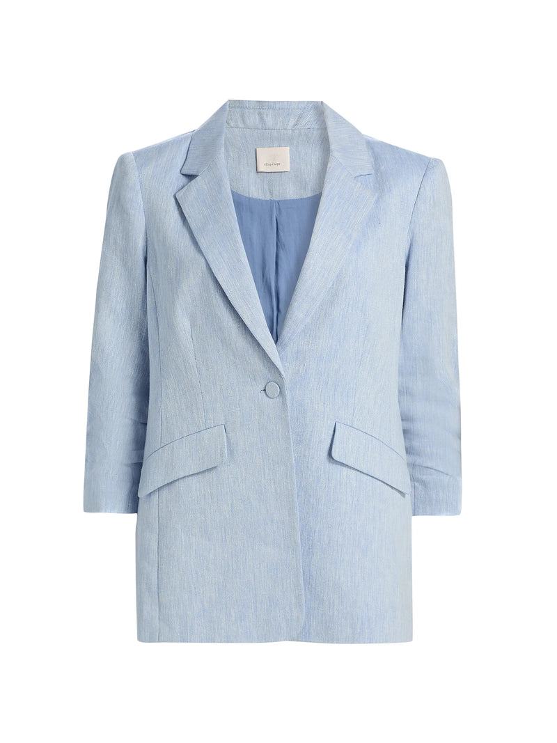 Cinq A Sept Kylie Linen Suiting Single-Breasted Blazer