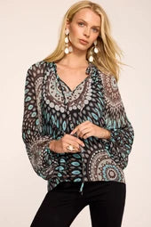 Ramy Brook Maisy Printed Silk Top