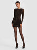 Alice and Olivia Delors Embellished Crew Neck Mini Dress