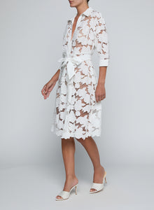 MAY LACE MIDI SHIRT DRESS