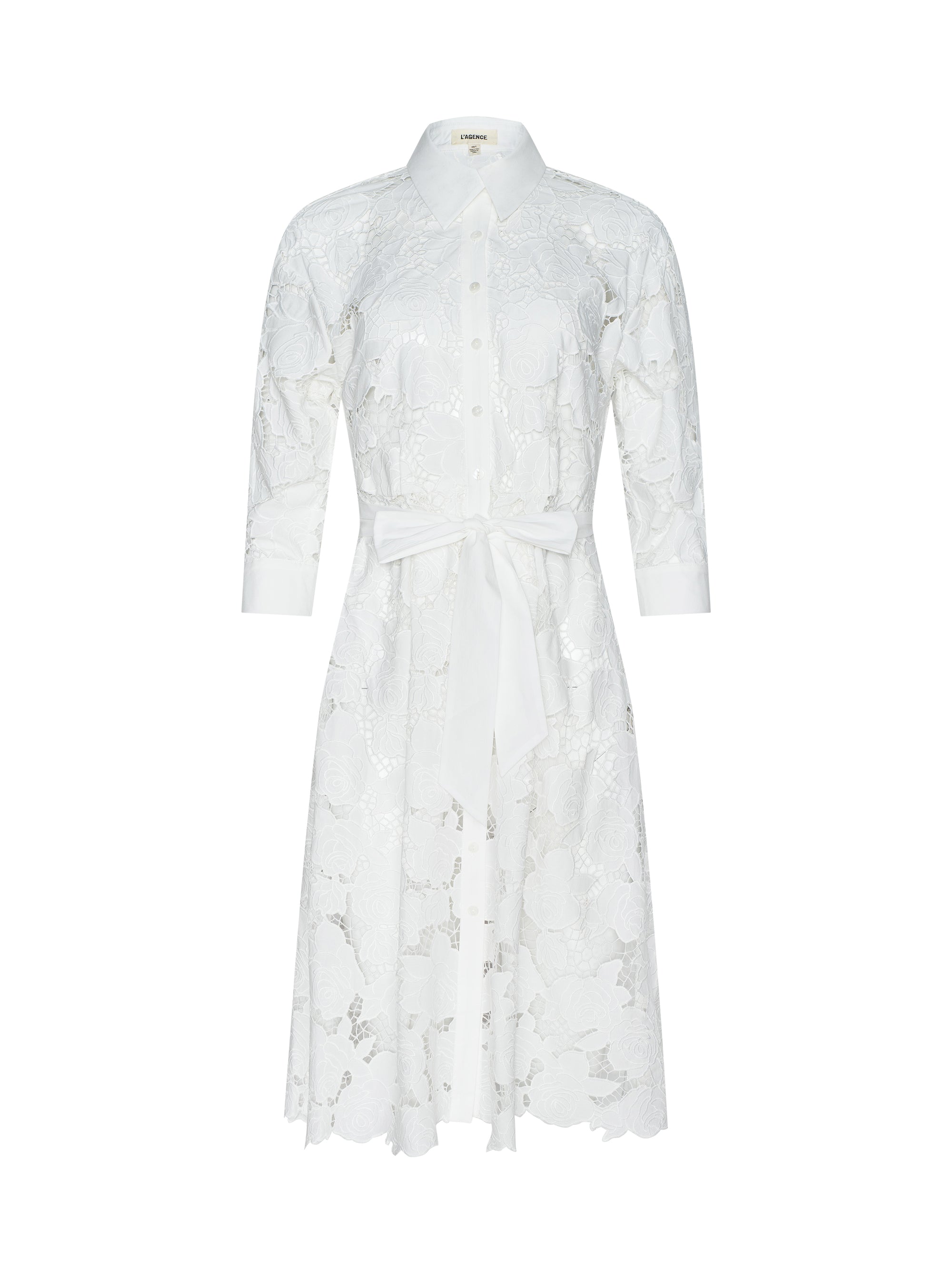 MAY LACE MIDI SHIRT DRESS