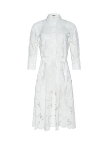 MAY LACE MIDI SHIRT DRESS