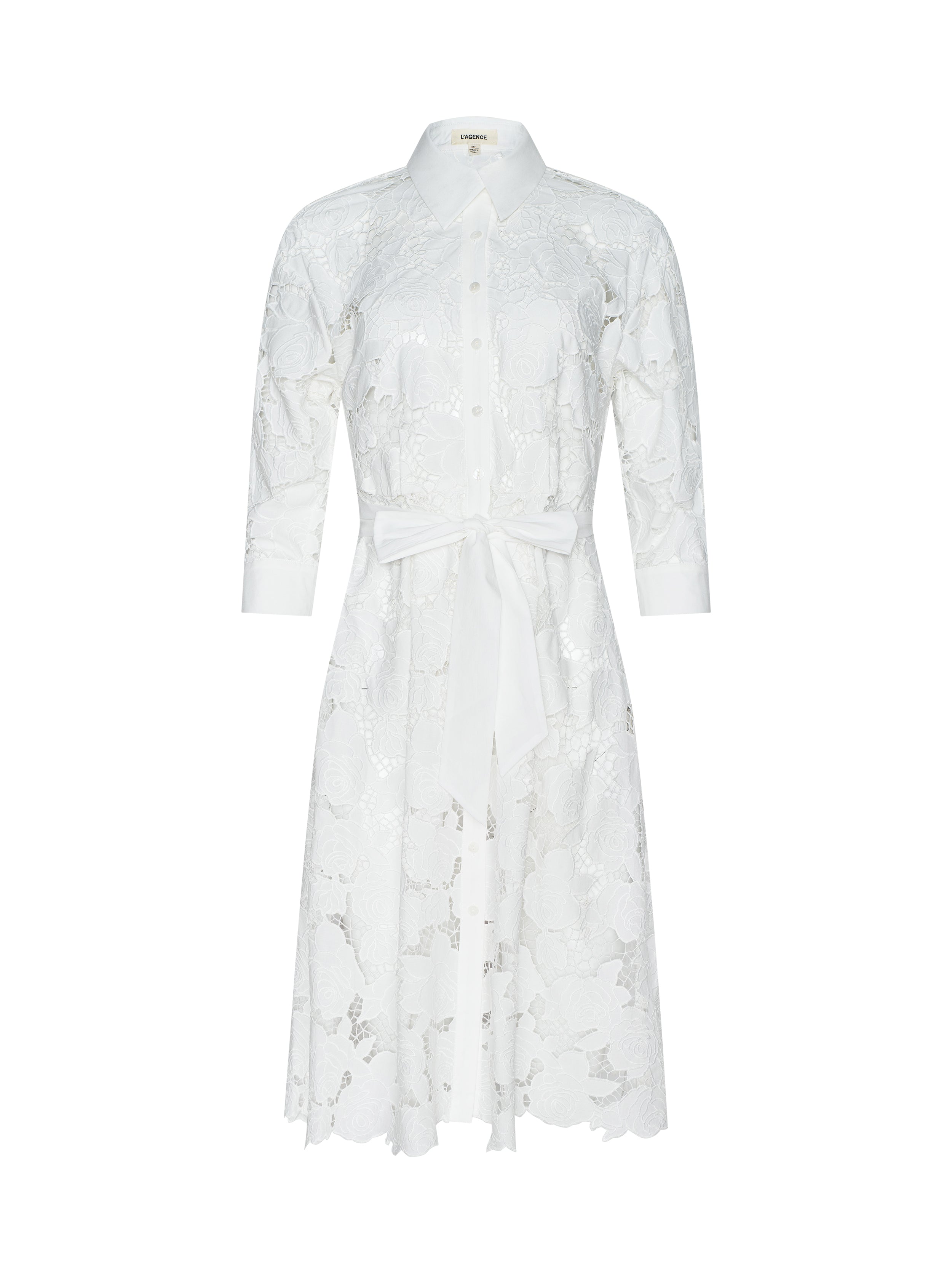 MAY LACE MIDI SHIRT DRESS
