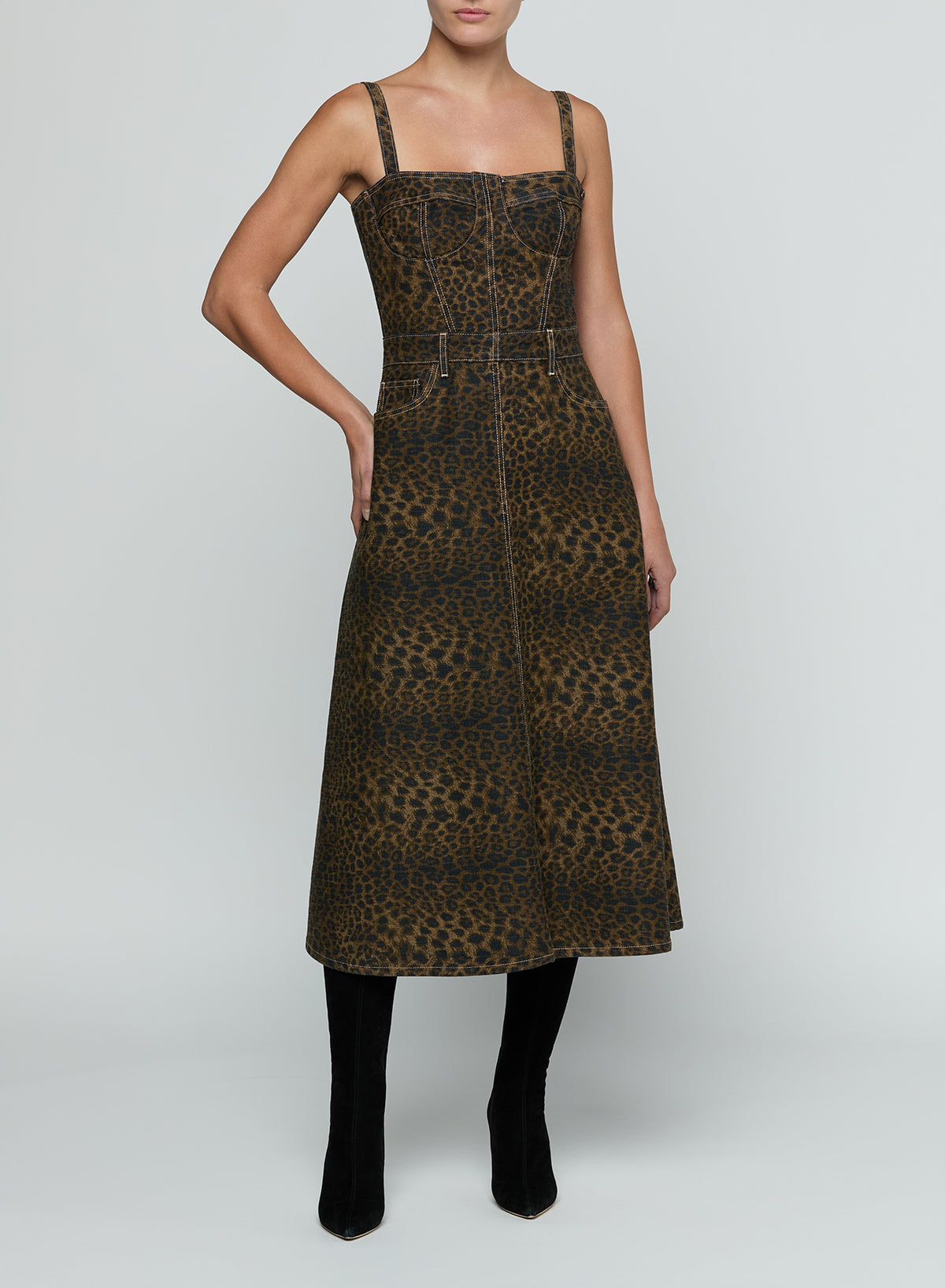 JOVIE BUSTIER MIDI DRESS