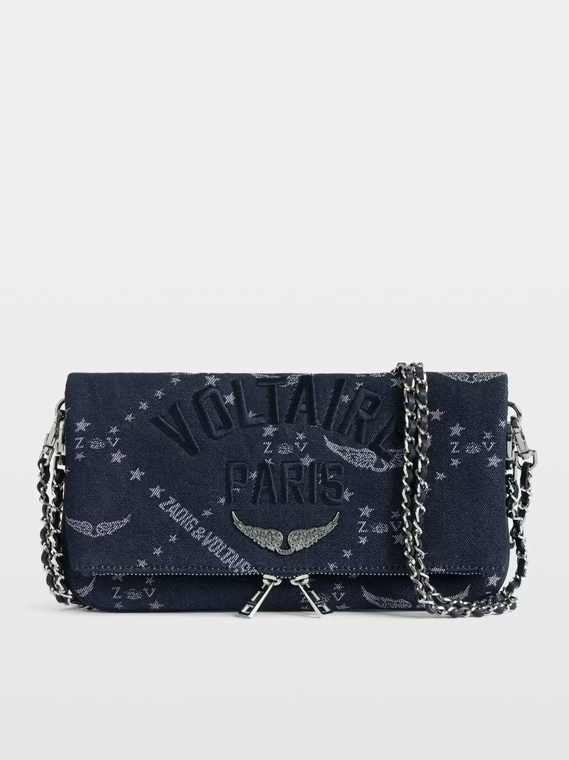 Zadig and Voltaire Rock Denim Monogram Bag