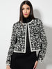 Alice and Olivia Kidman Boxy Pearl Embellished Jacket