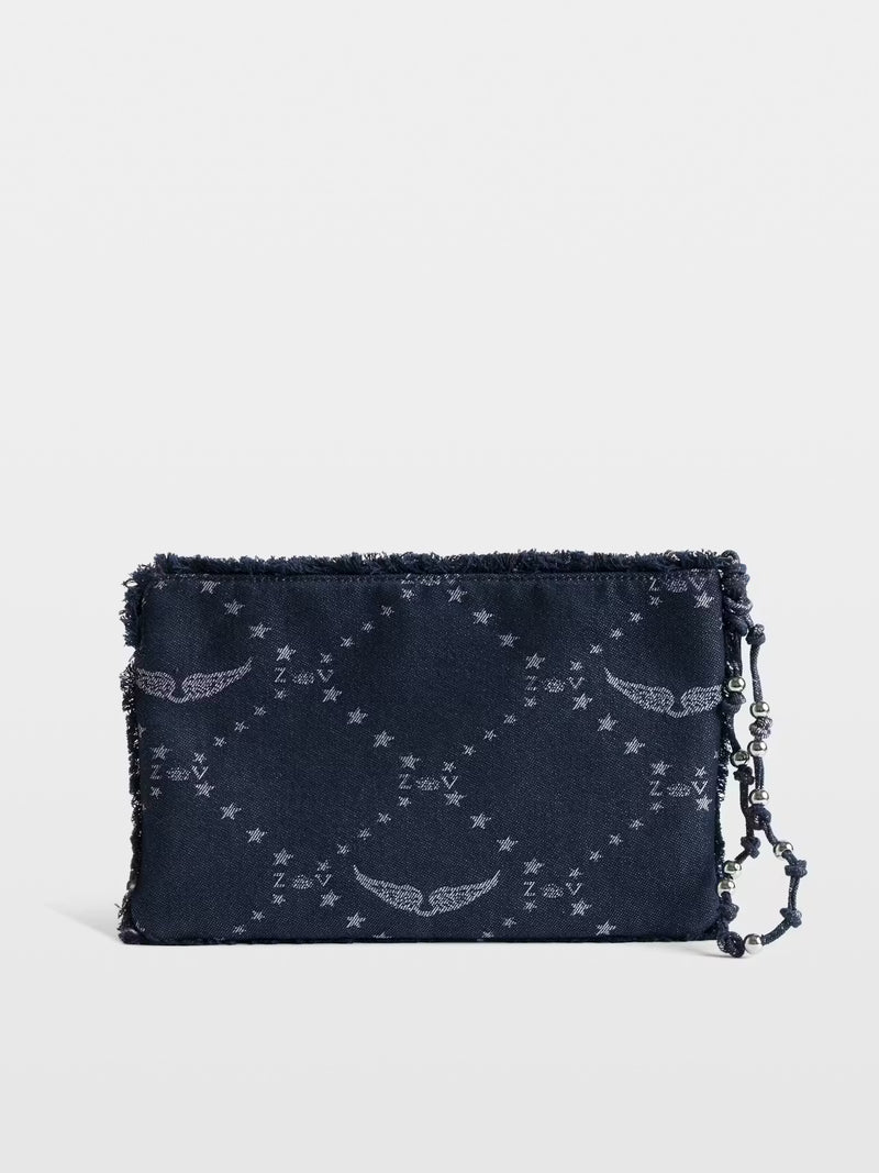 Zadig and Voltaire Angel Pouch Denim Monogram Bag