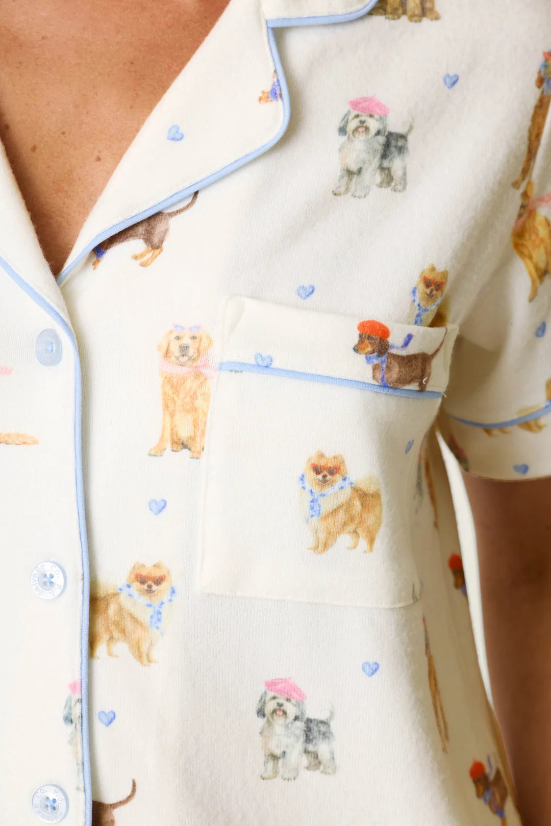 Pj Salvage Meet Me in Pawris Dog Print 3-Piece PJ Set