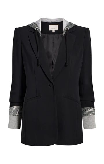 Cinq A Sept Sequin Hooded Khloe Jacket