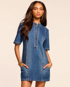 Ramy Brook Skylar Short Sleeve Denim Mini Dress