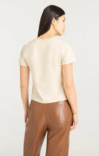 Cinq A Sept Leather Appliqué Merci Shrunken Tee