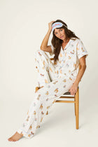 Pj Salvage Meet Me in Pawris Dog Print 3-Piece PJ Set