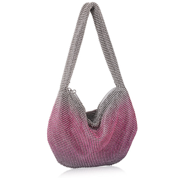 Whiting and Davis Adrienne Ombré Crystal Hobo Shoulder Bag