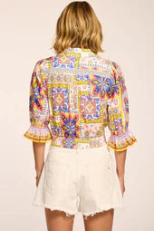 Ramy Brook Zola Cotton Printed Top