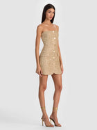 Alice and Olivia Madison Strapless Button Down Mini Blazer Dress