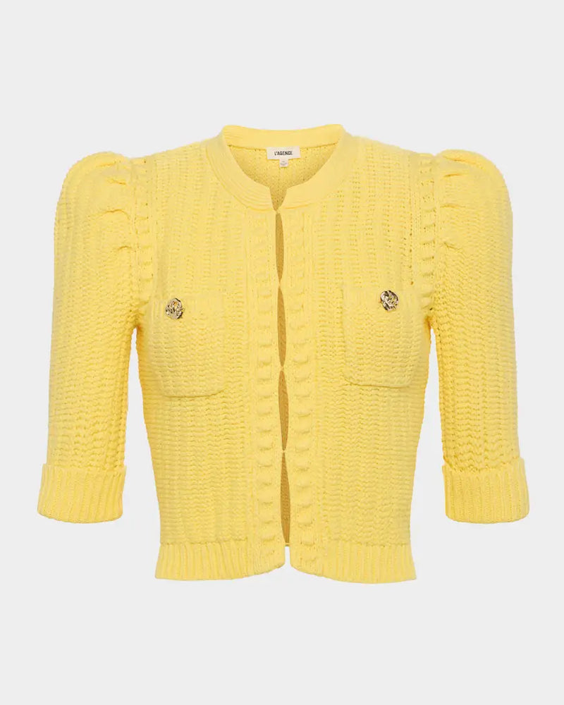 L’ Agence Delilah Cropped Textured Cardigan