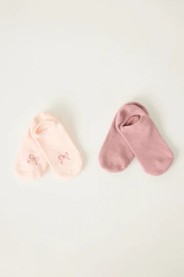 PJ Salvage Pink Bow 2-Pack Half-Cushion Socks