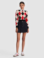Alice and Olivia Suzie Denim Pleated Mini Skirt