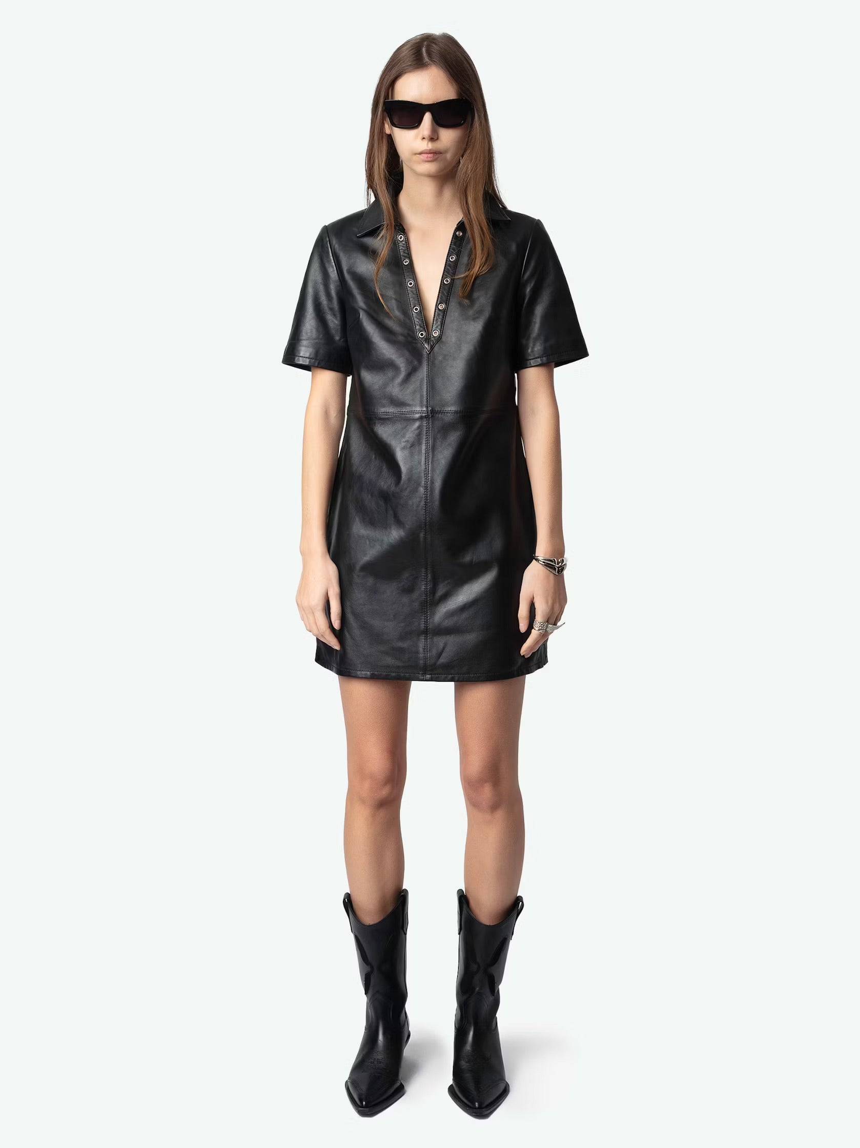 Zadig and Voltaire Ralmy Cuir Lisse Leather Dress