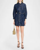 Cinq A Sept  Leona Chambray Belted Mini Shirtdress