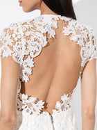 Alice and Olivia Clover Open Back Lace Midi Dress