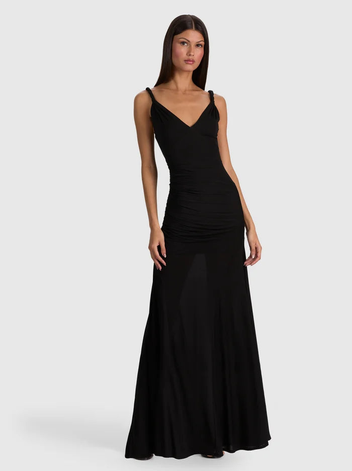 Alice and Olivia Bianca Twist Strap Maxi Dress