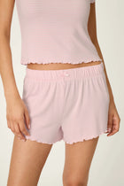 Pj Salvage Pretty Stripes Tender Pink Pointelle Pajama Shorts