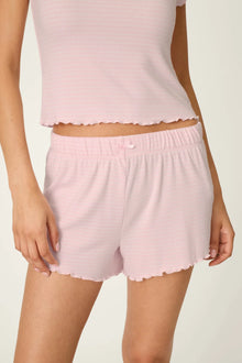 Pj Salvage Pretty Stripes Tender Pink Pointelle Pajama Shorts