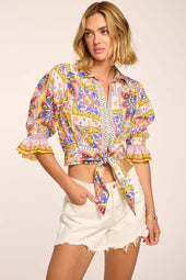 Ramy Brook Zola Cotton Printed Top