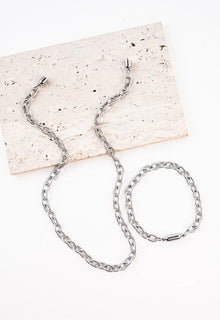 A Wink of Yellow Magnetic-link Chain necklace & Bracelet set