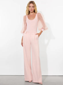 Alice and Olivia Jillianne Scoop Neck Puff Sleeve Bodysuit