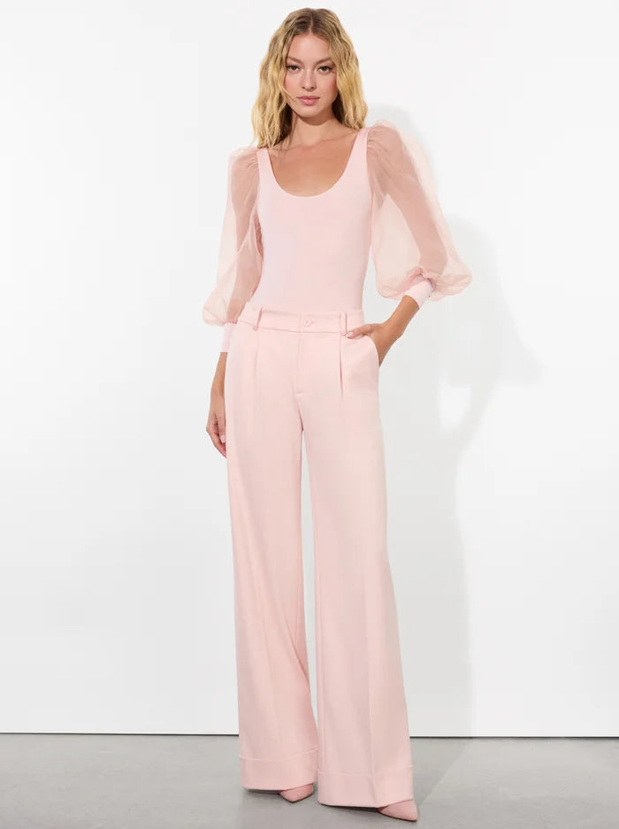 Alice and Olivia Jillianne Scoop Neck Puff Sleeve Bodysuit
