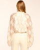 Ramy Brook Ria Lurex Lace Long Sleeve Blouse