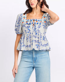 Rails Presley Floral Print Puff Sleeve Shirt