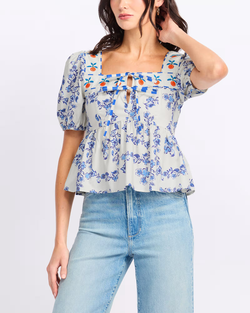 Rails Presley Floral Print Puff Sleeve Shirt