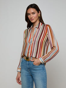 L’ Agence Nina L/S Silk Blouse