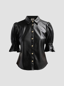 Cinq A Sept Lite Vegan Leather Fiona Top
