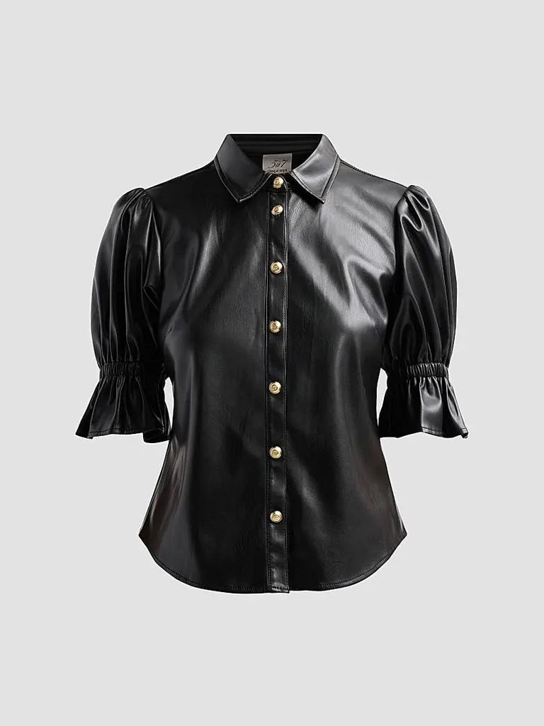Cinq A Sept Lite Vegan Leather Fiona Top