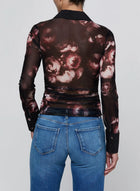 L’ Agence Isola L/S Mesh Button Up Blouse