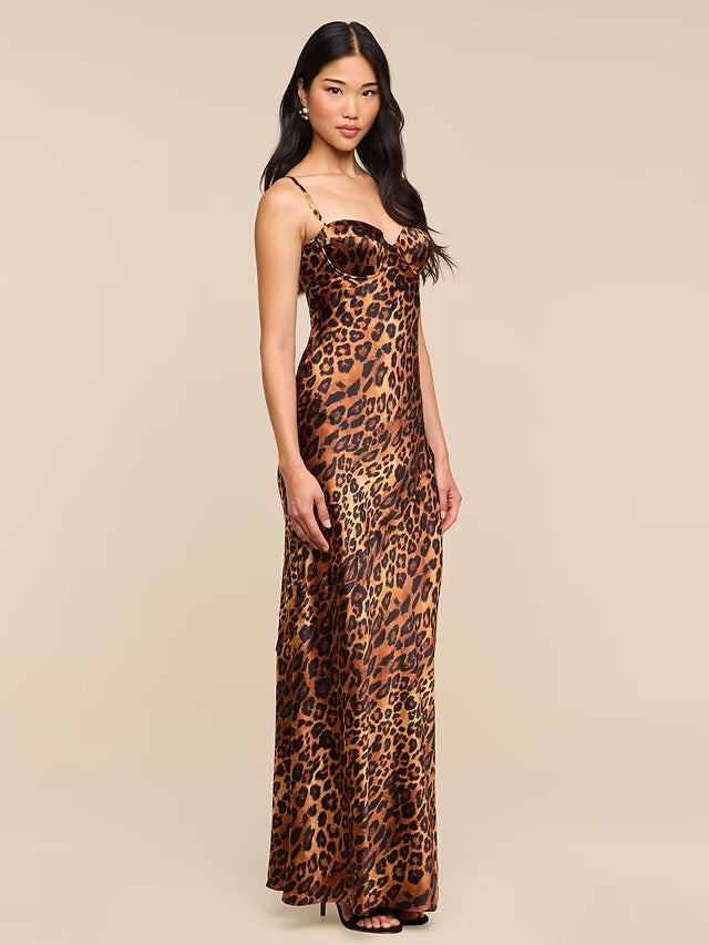 L’ Agence Sayla Bias Cut Maxi Dress
