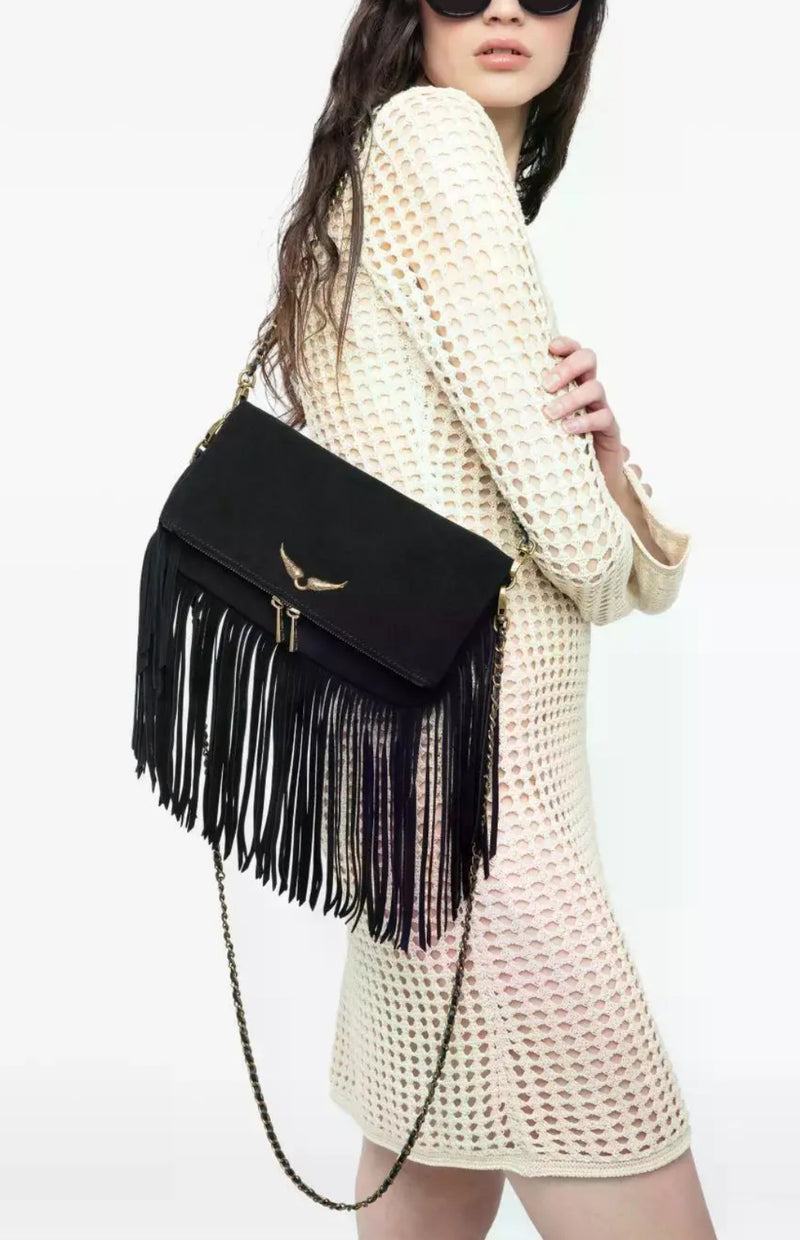 Zadig and Voltaire Rock Suede Fringes Handbag